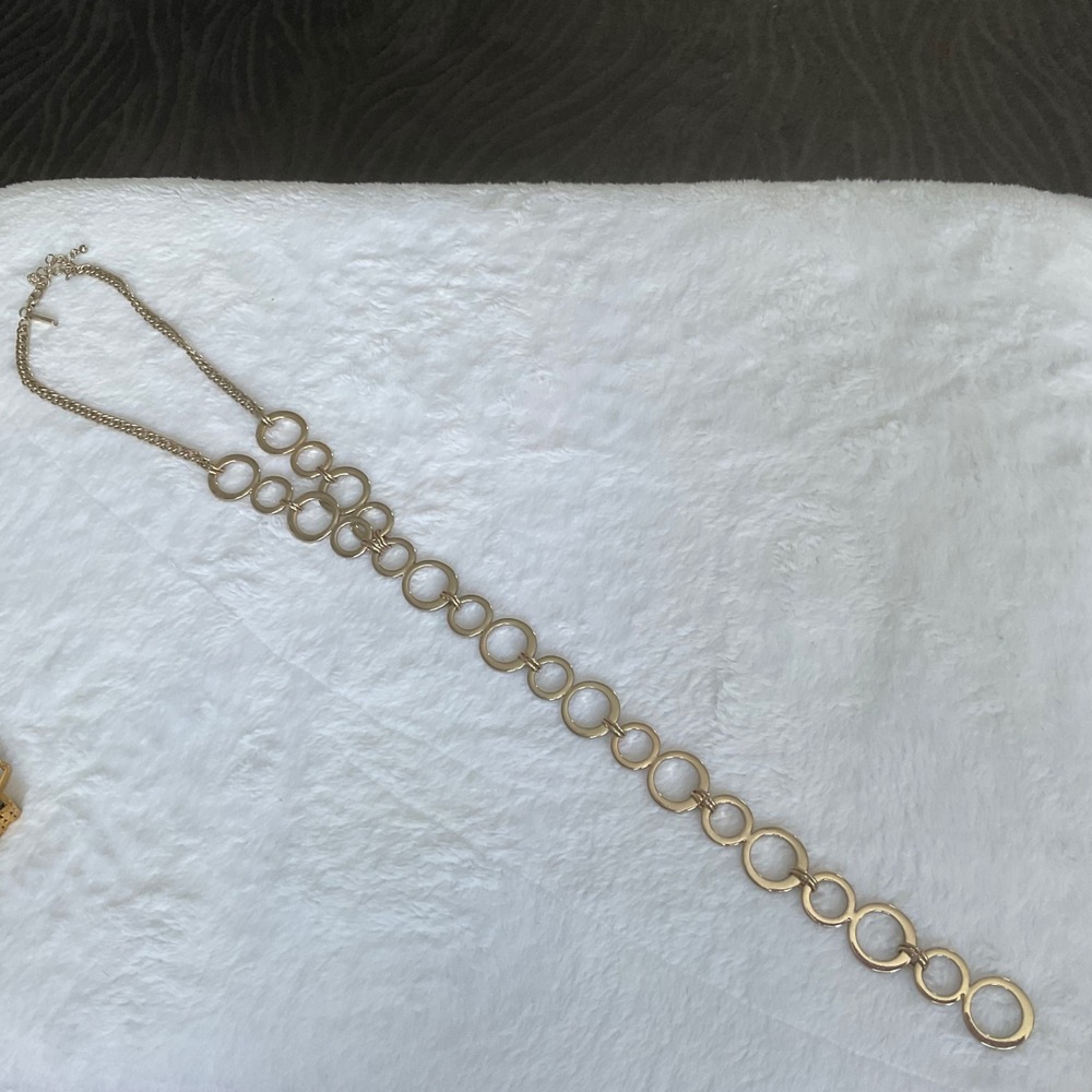 WHBM White House Black Market Silver Y Necklace